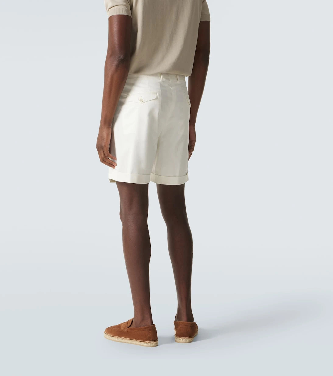Lardini - Pleated cotton-blend Bermuda shorts