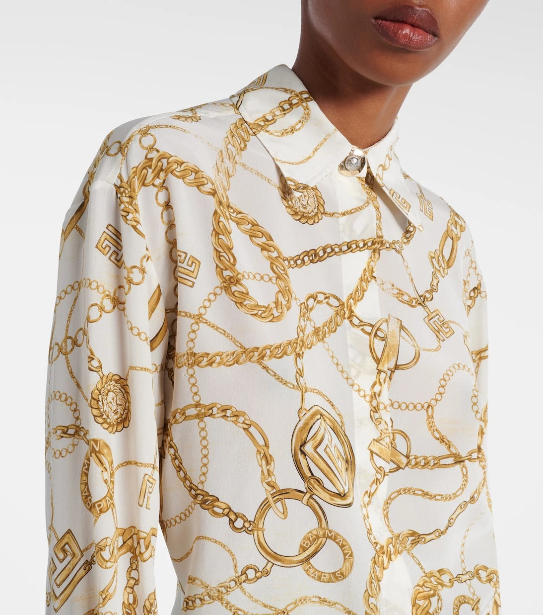 Balmain - Chaînes silk shirt