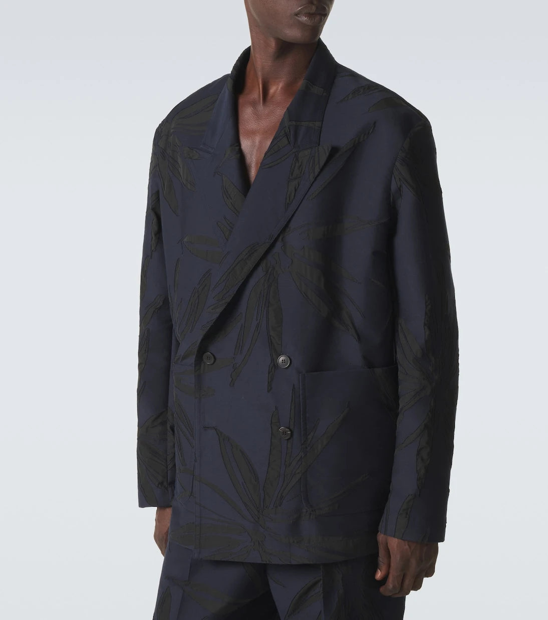 Dries Van Noten - سترة بليزر جاكار من مزيج القطن