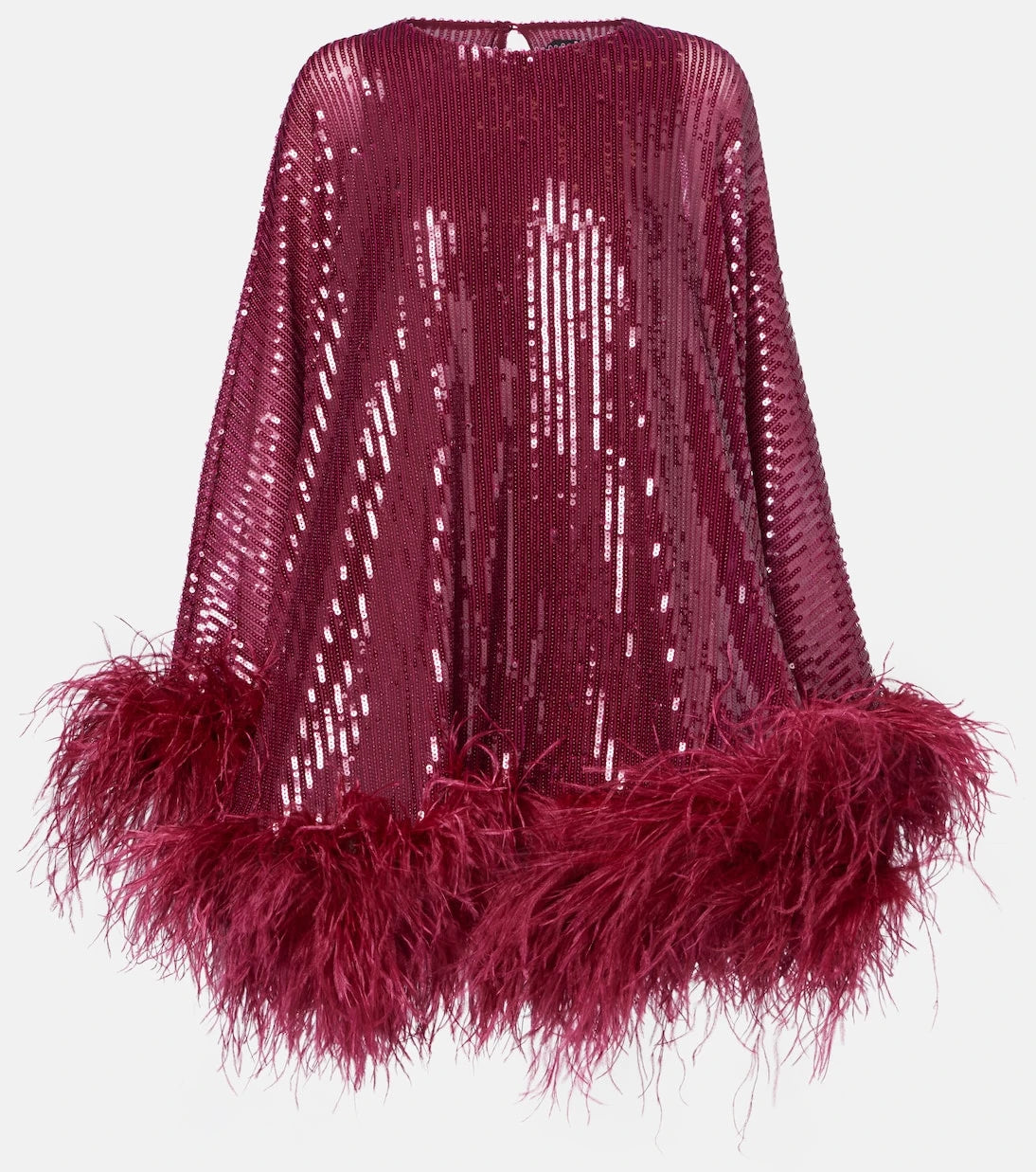 Taller Marmo - Vegas sequined feather-trimmed chiffon kaftan