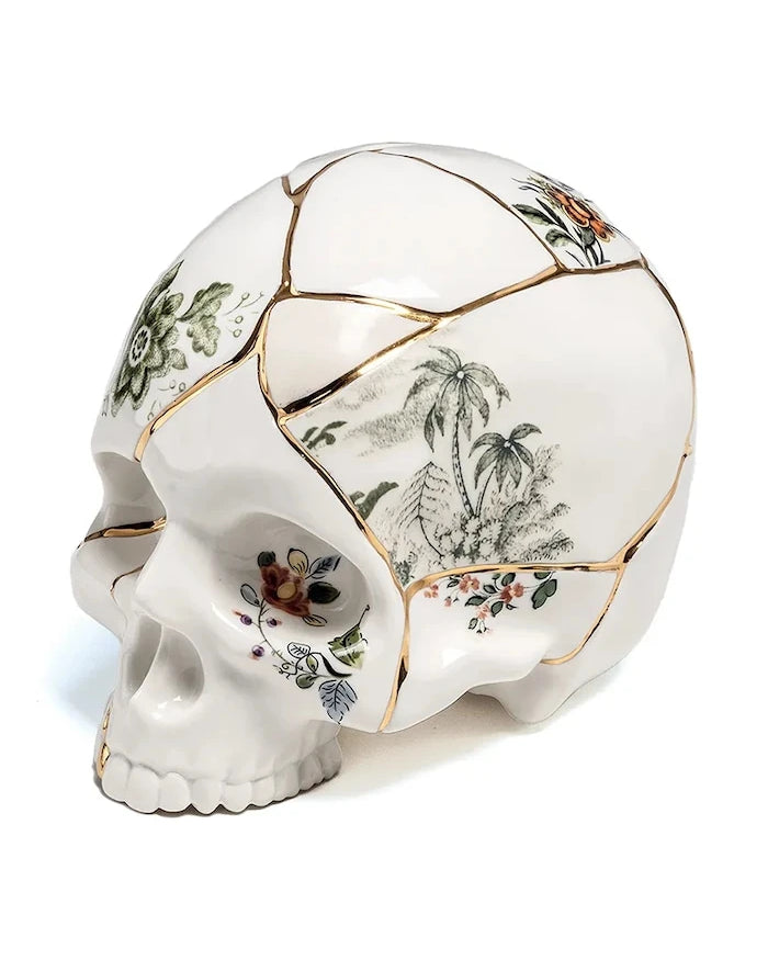 Seletti Kintsugi Skull Dekoratif Figür