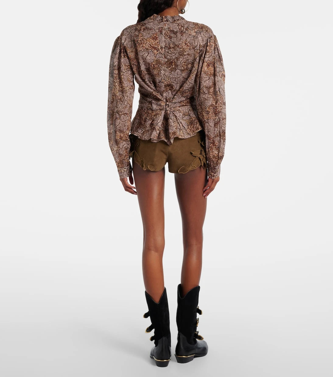 Isabel Marant - Kevana floral-appliqué suede shorts