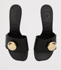 LOEWE Black Leather Pebble Mules 45