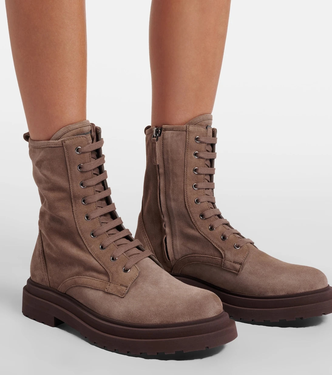 Brunello Cucinelli - Suede lace-up boots