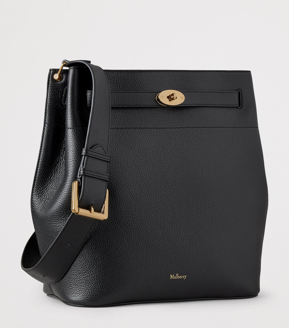 Mulberry Black Large Leather Islington Bucket Bag