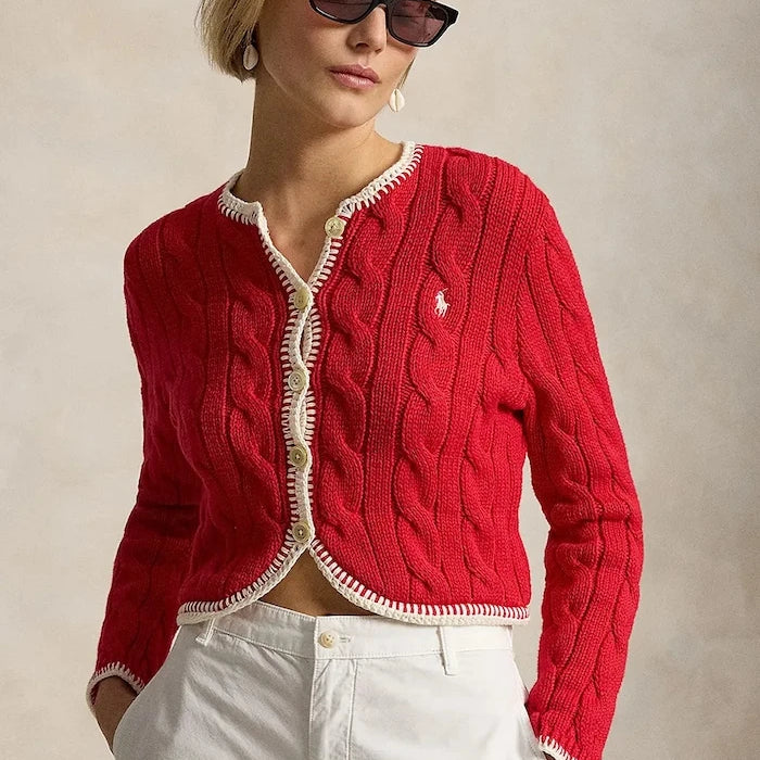 Polo Ralph Lauren Kadın Pamuklu COTTON-SWEATER-CARDIGAN Yelek