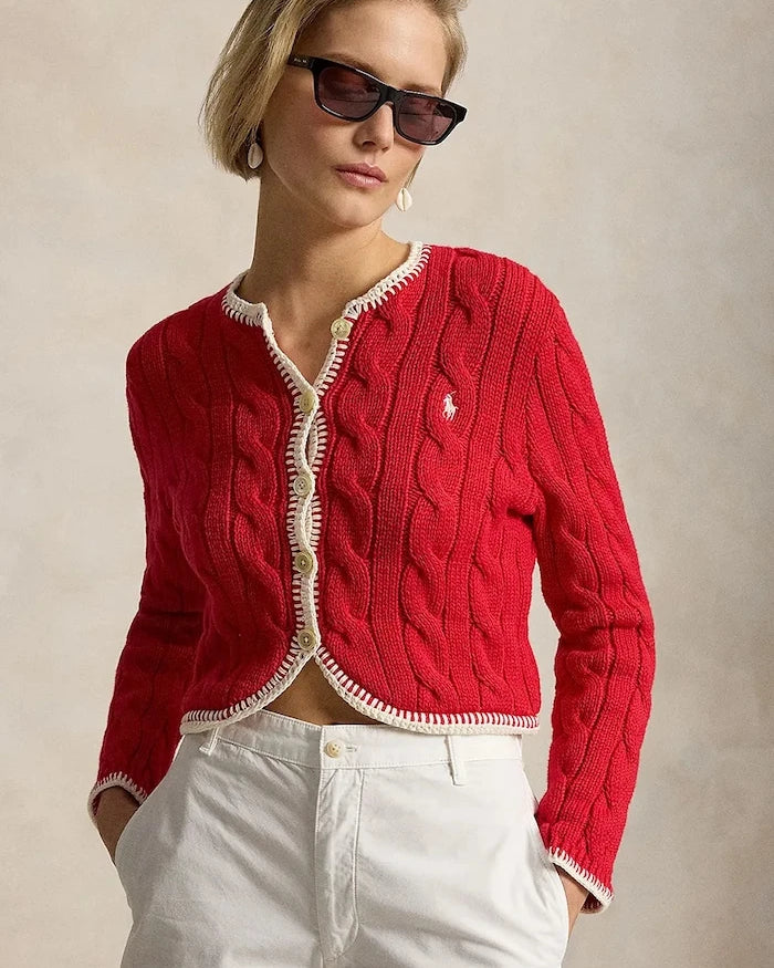 Polo Ralph Lauren Kadın Pamuklu COTTON-SWEATER-CARDIGAN Yelek