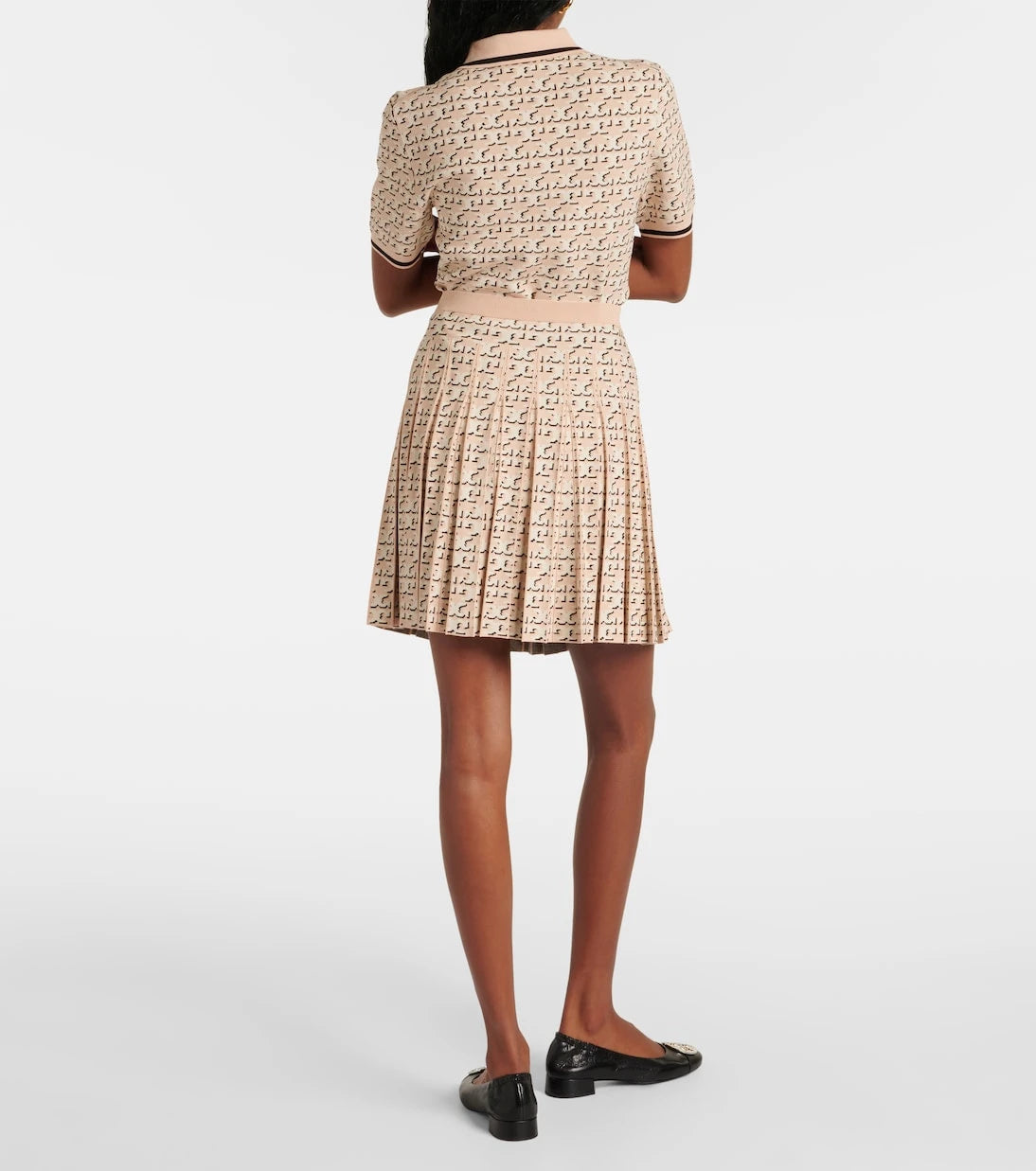 Tory Burch - Monogram pleated miniskirt