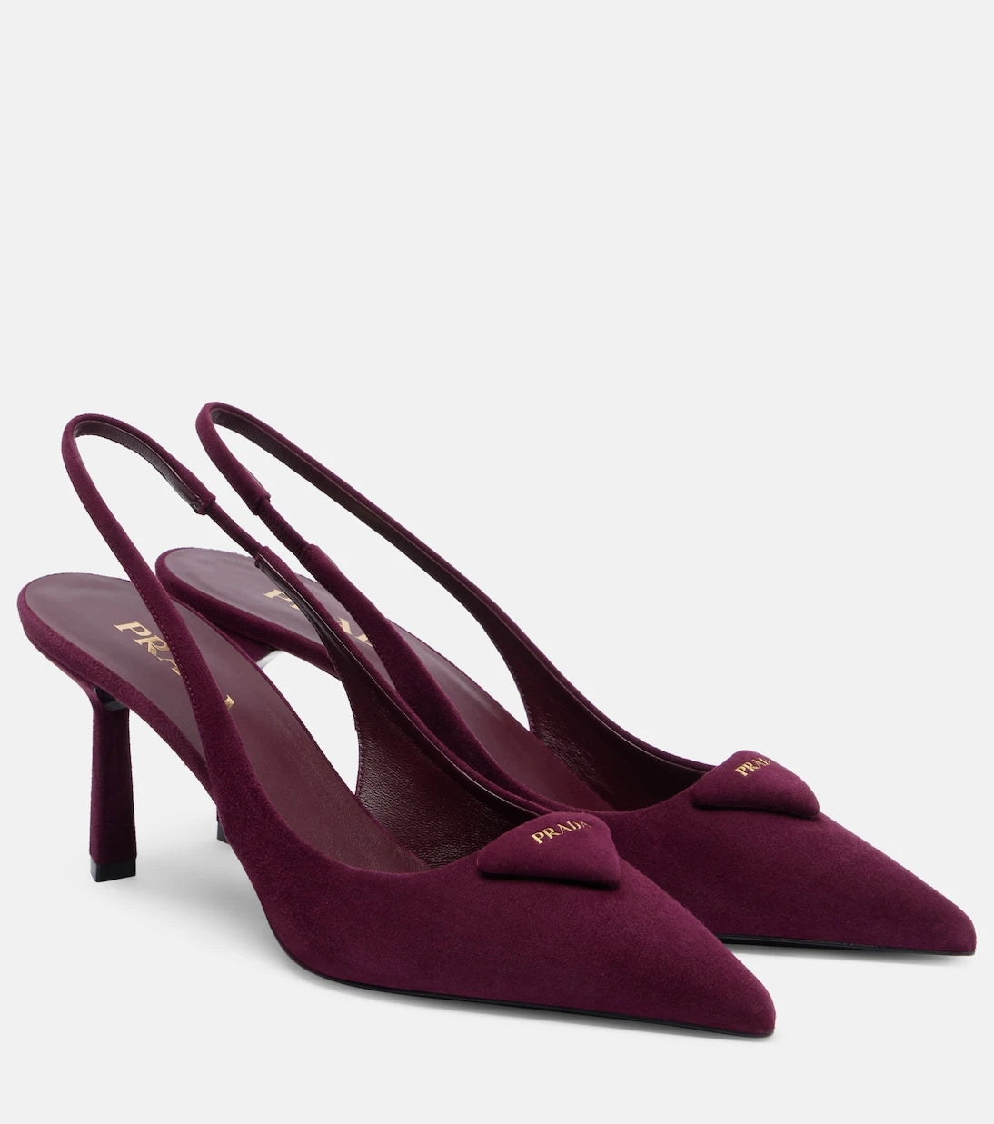 Prada - 75 suede slingback pumps