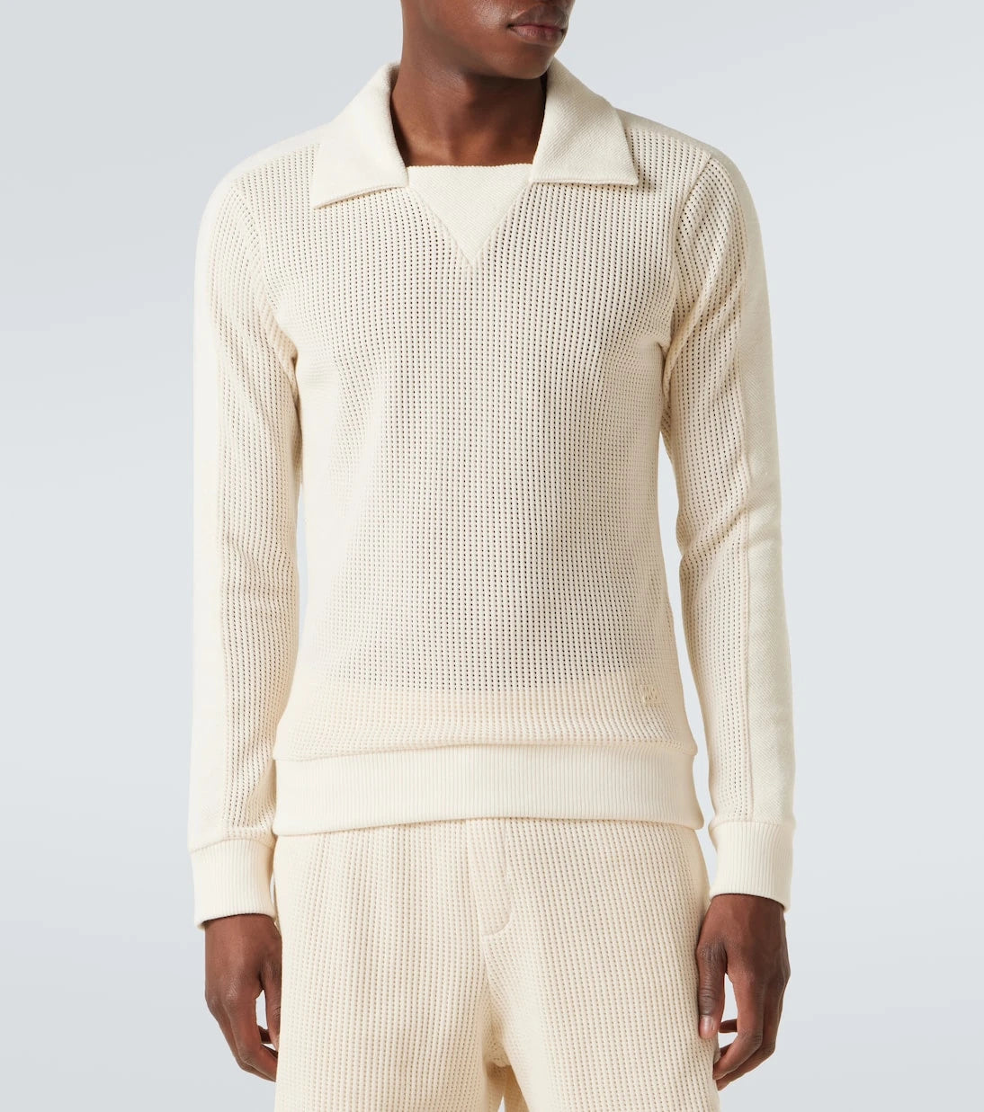 Wales Bonner - Song cotton mesh polo shirt
