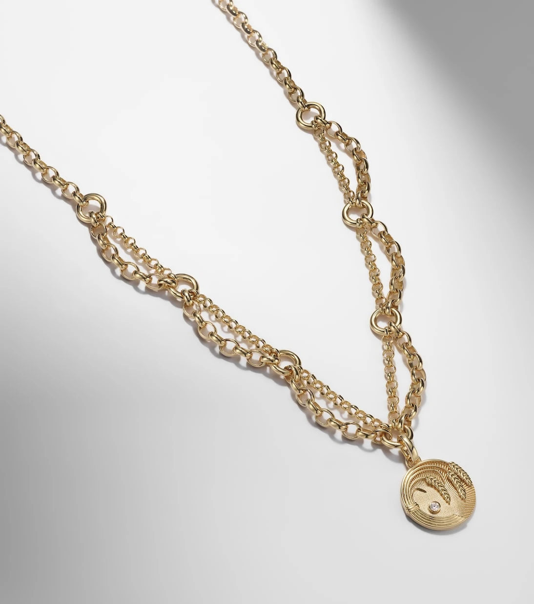 FoundRae - Infinite Gratitude 18kt gold pendant necklace with diamond