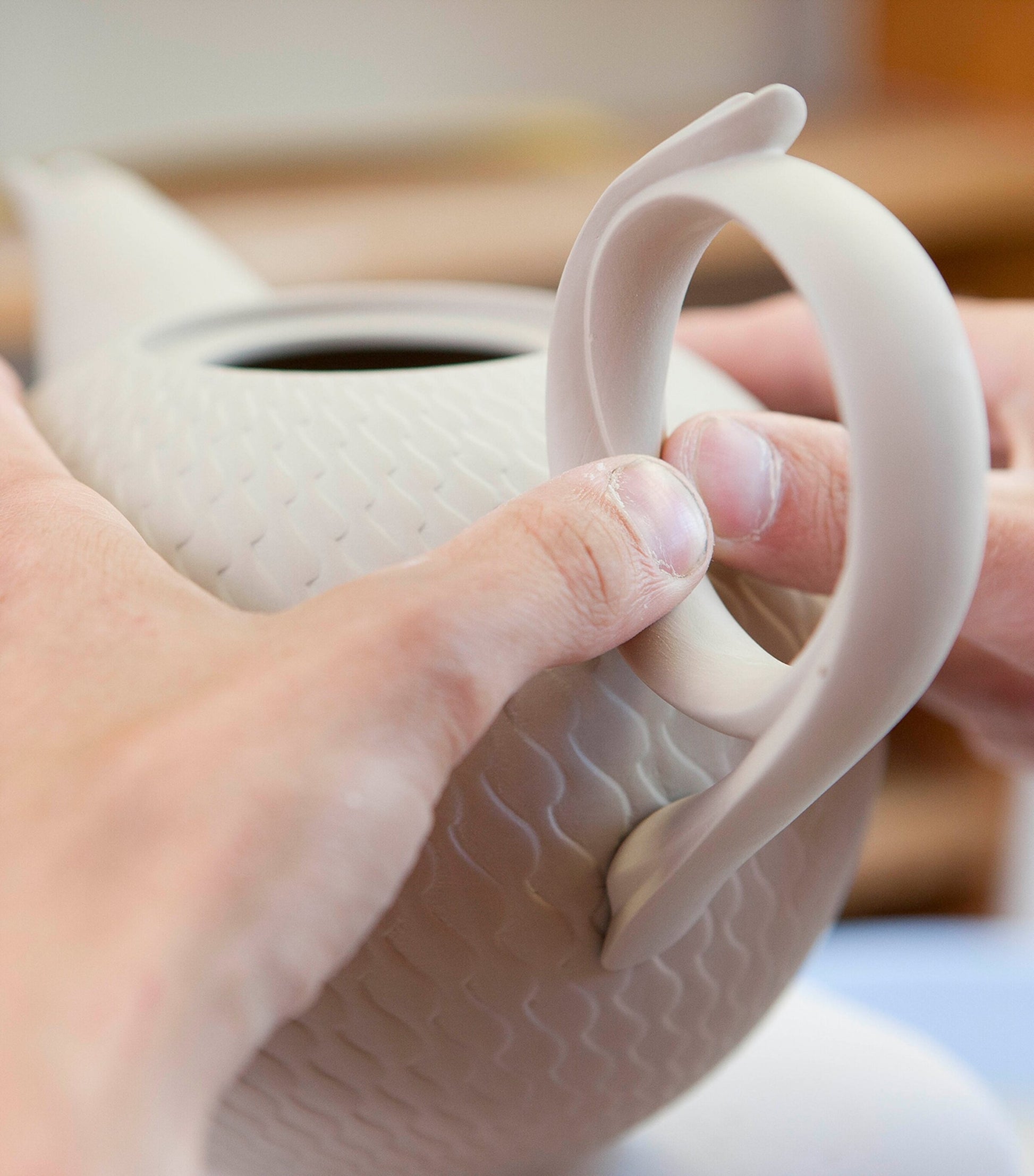 Meissen Waves Relief Teapot