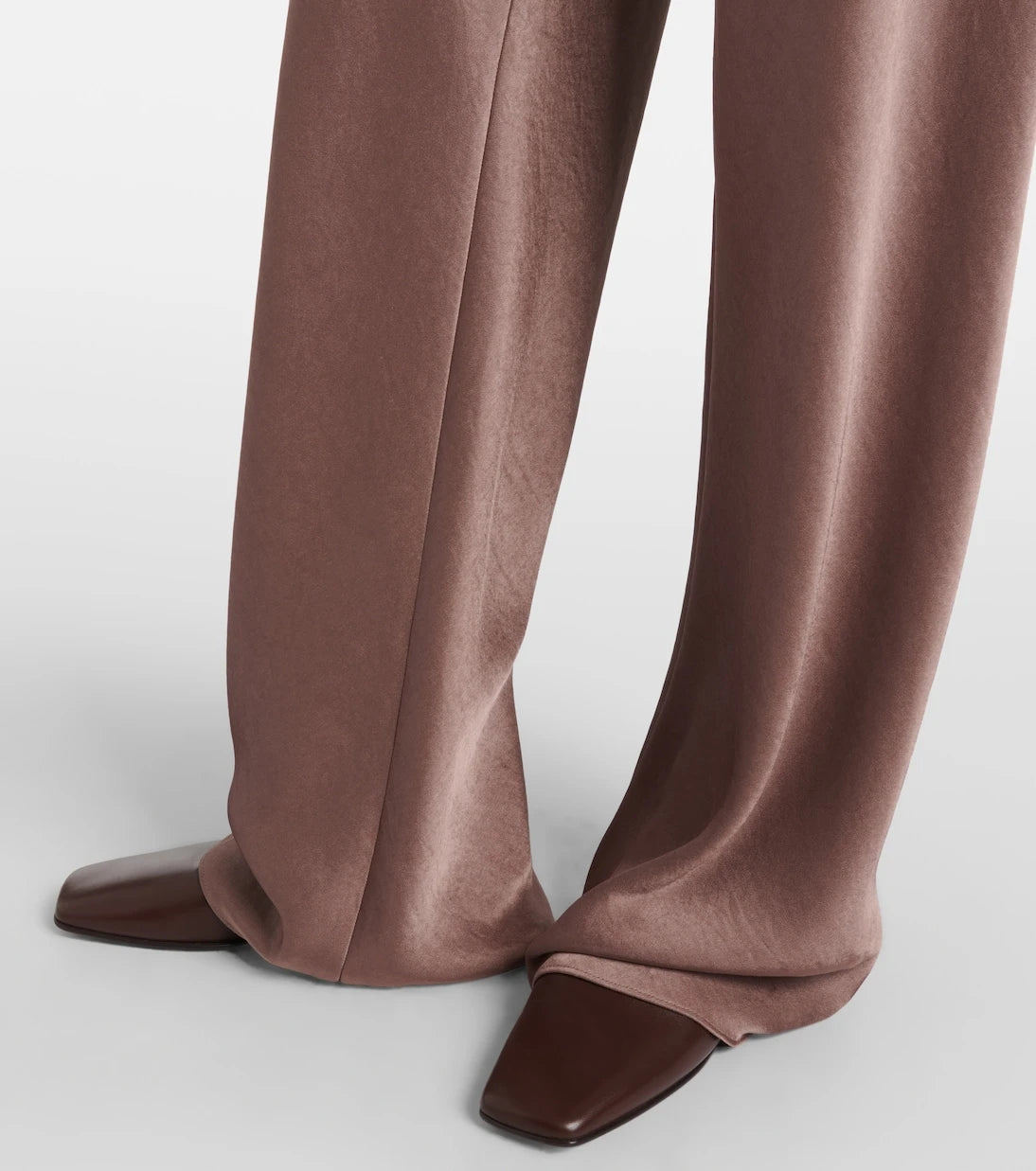 Vince - High-rise satin straight pants