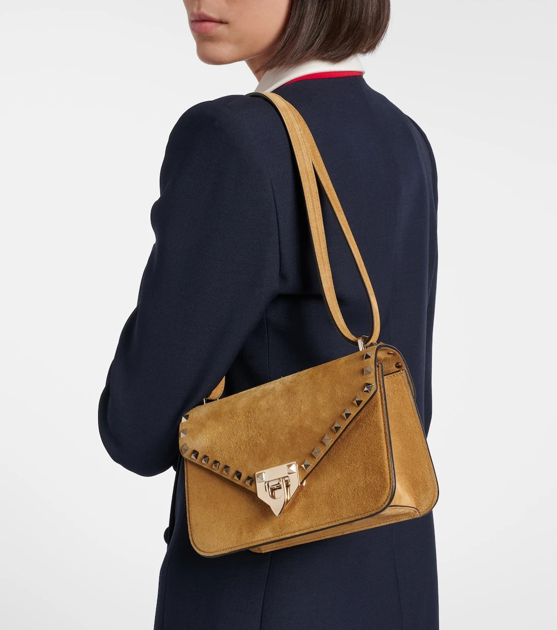 Valentino Garavani - Rockstud Small suede shoulder bag