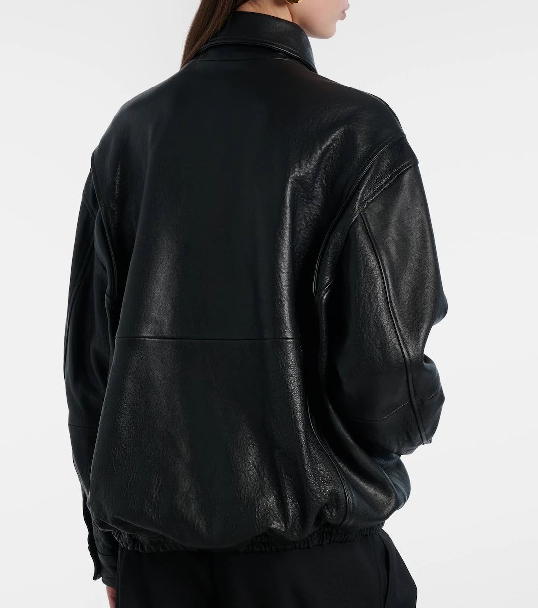 Nour Hammour - Doran oversized leather blouson jacket