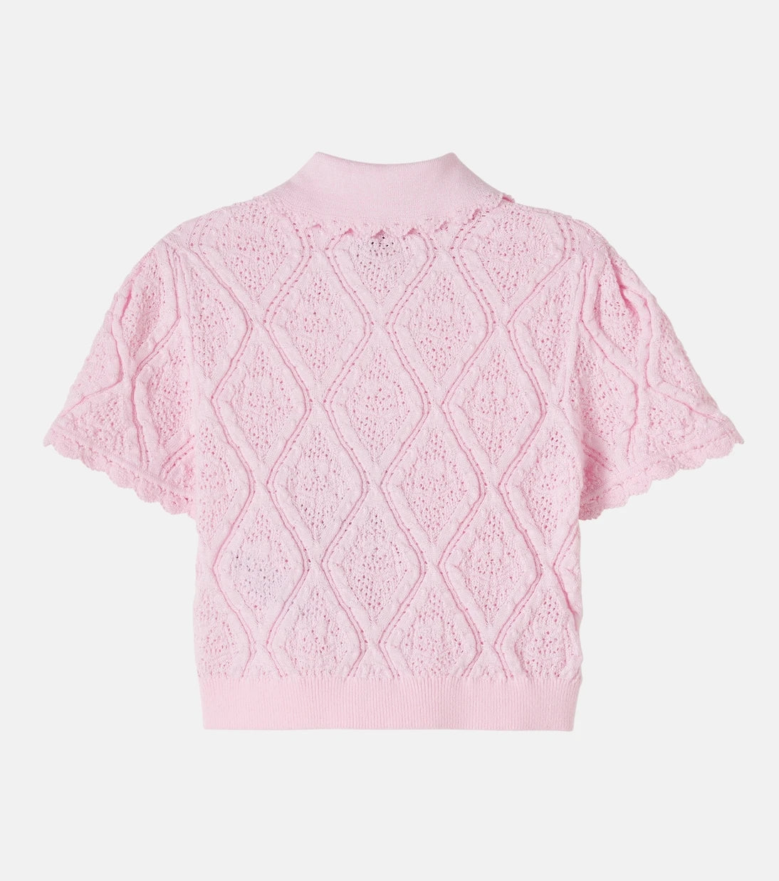 Self-Portrait Kids - Embroidered pointelle cotton-blend top