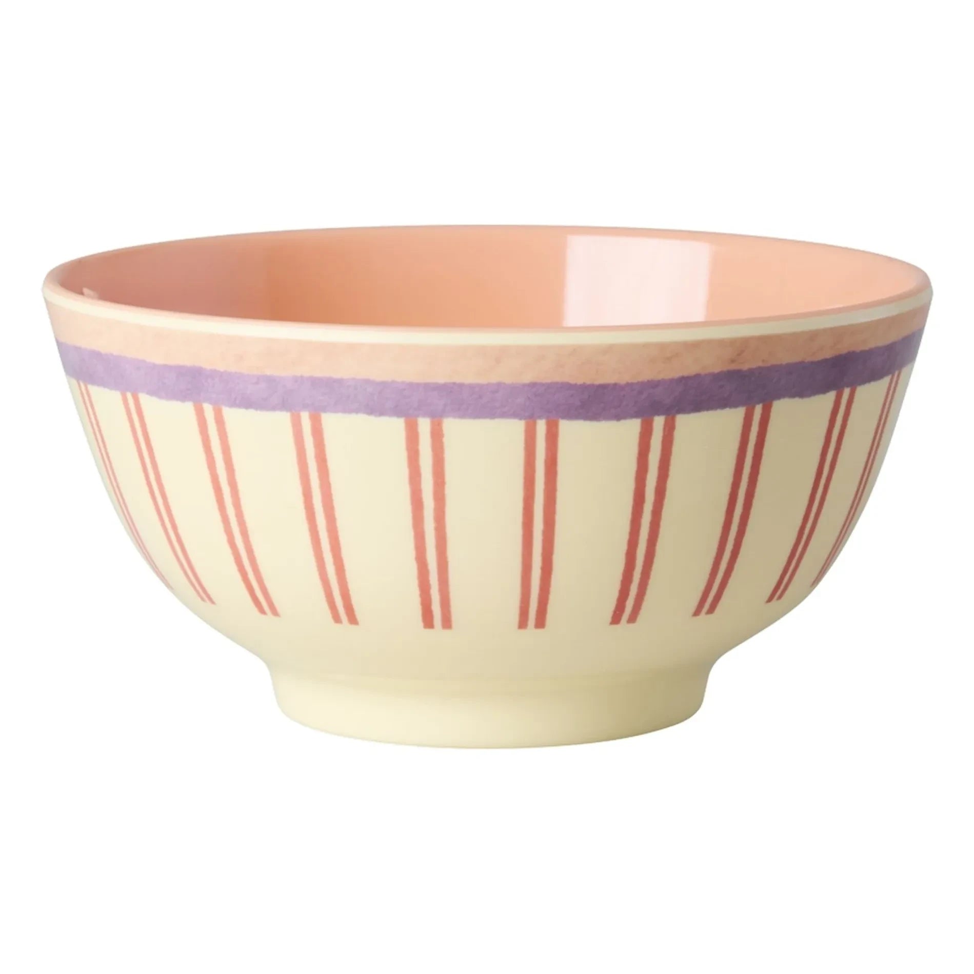Rice - Striped melamine bowl | Cream