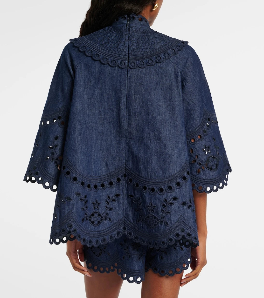 Zimmermann - Mahon broderie anglaise denim top