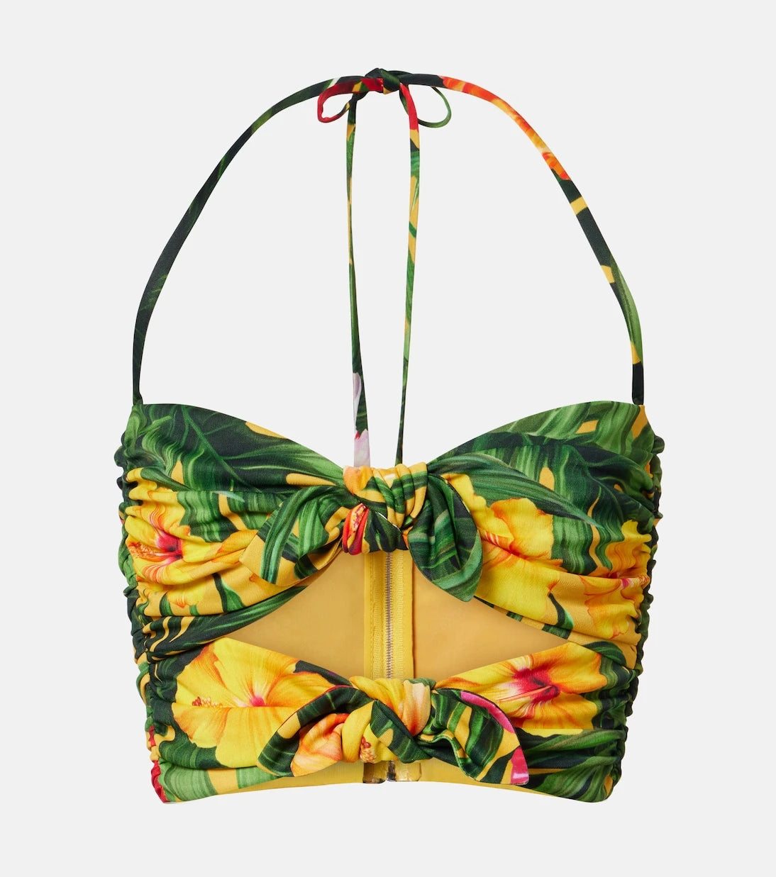 Dolce&Gabbana - Cutout floral halterneck crop top