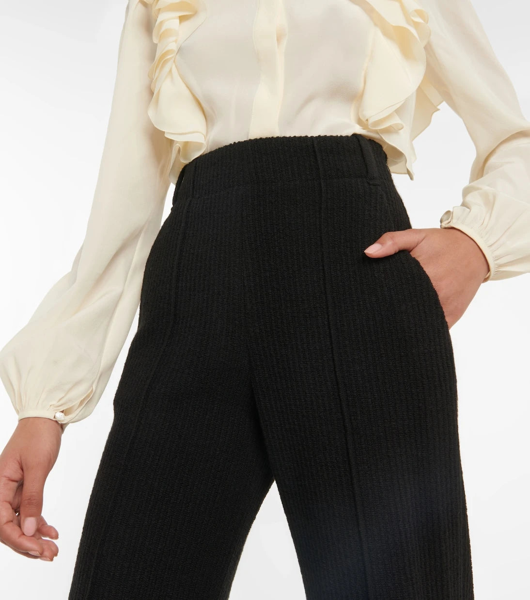 Chloé - High-rise flared virgin wool pants