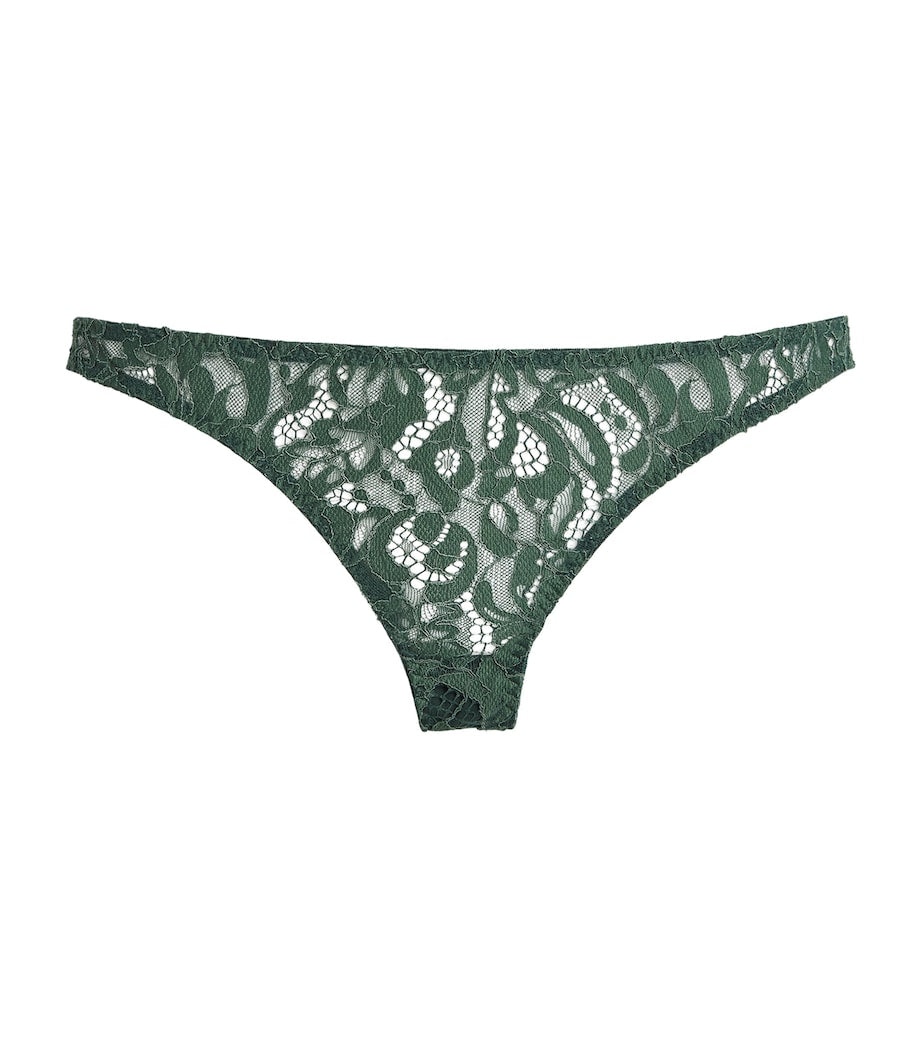 Coco De Mer Green Lace Isara Brazilian Briefs