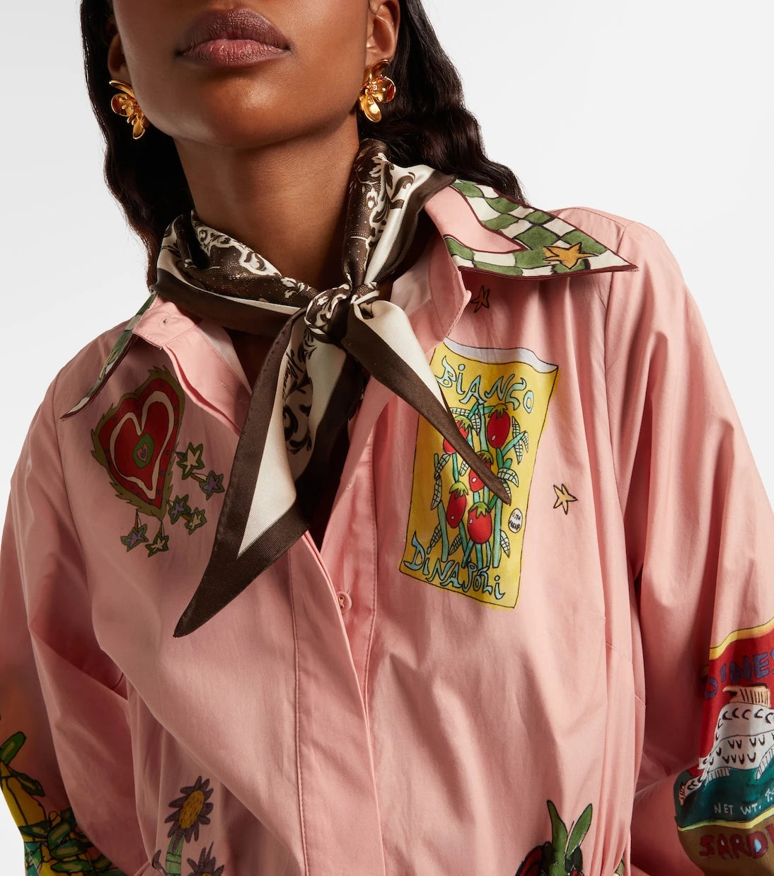 Alémais - Violet floral silk scarf