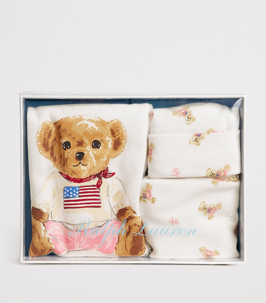 Ralph Lauren Kids Polo Bear Bodysuit, Hat and Bib Gift Set (3-9 Months)