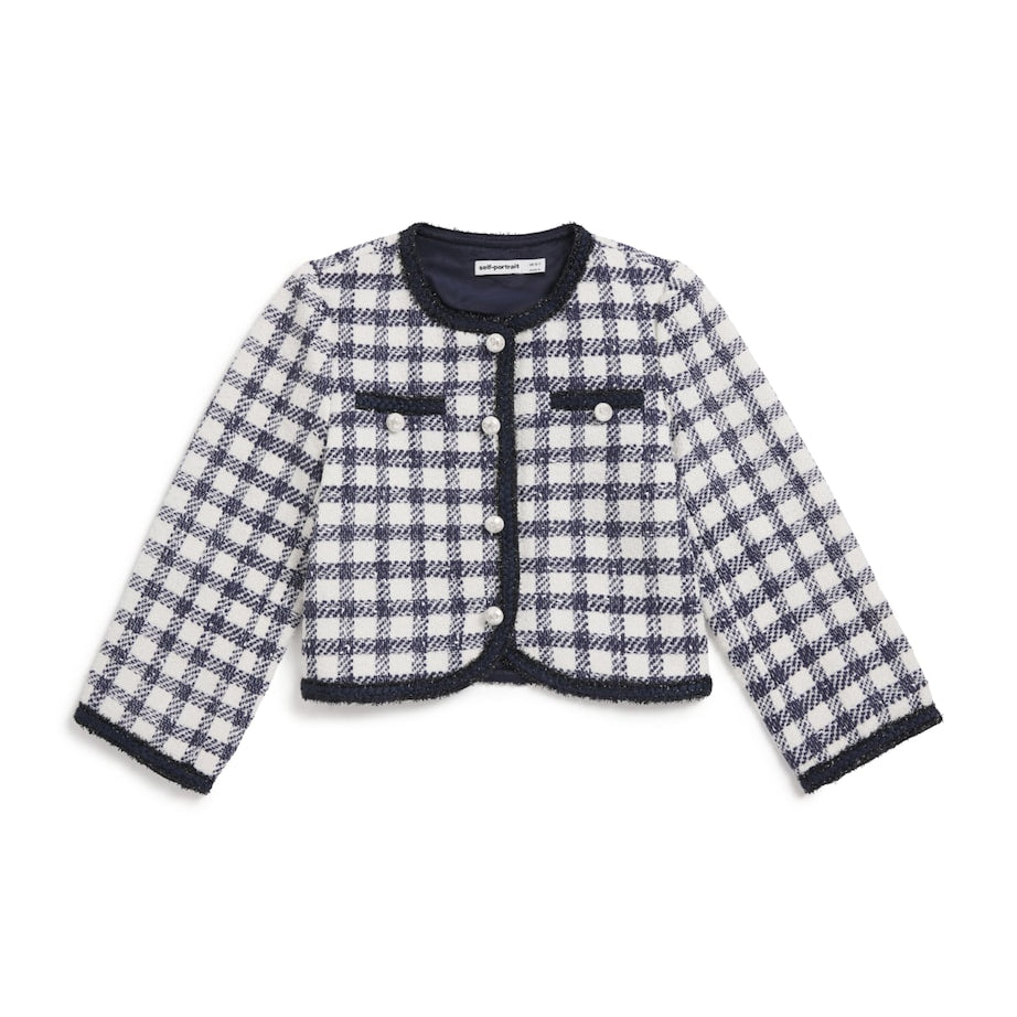 Self-Portrait Kids Check Bouclé Jacket (3-12 Years)