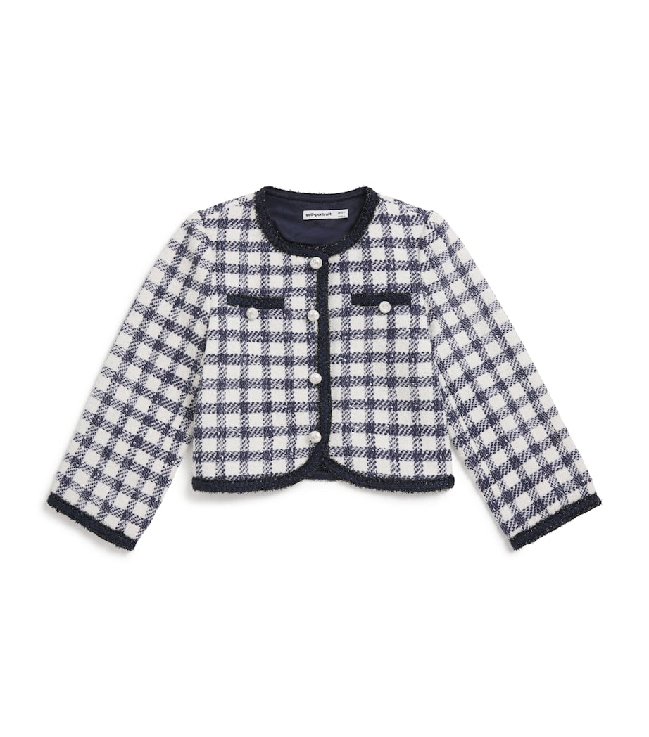 Self-Portrait Kids Check Bouclé Jacket (3-12 Years)