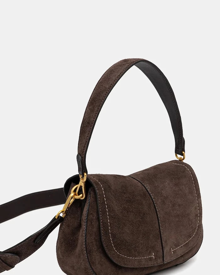 Gianni Chiarini kadın süet crossbody çanta HELENA ROUND