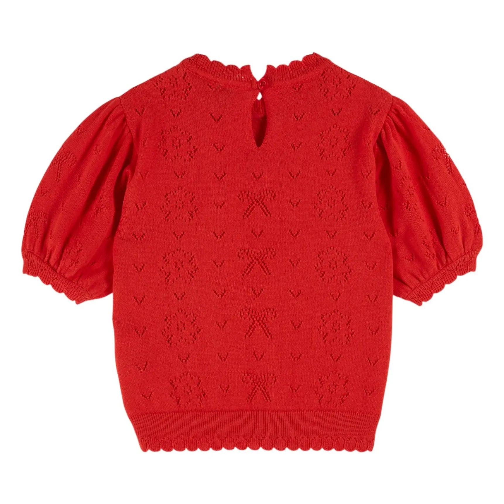 Emile et Ida - Organic cotton openwork T-shirt | Red