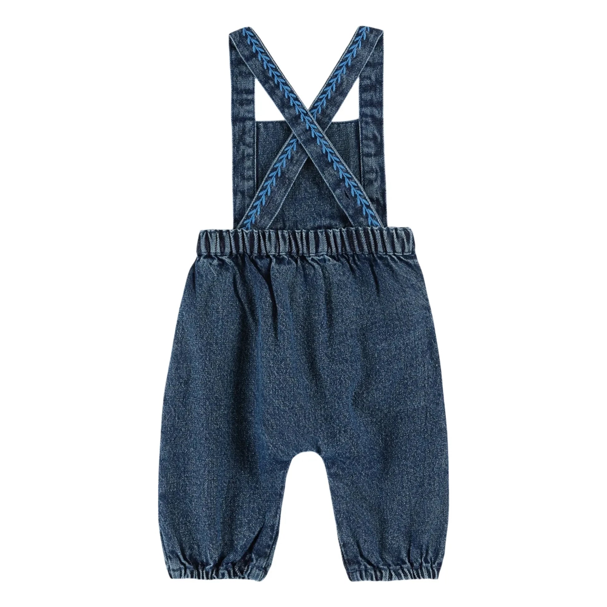 Emile et Ida - Embroidered Jean Dungarees | Blue