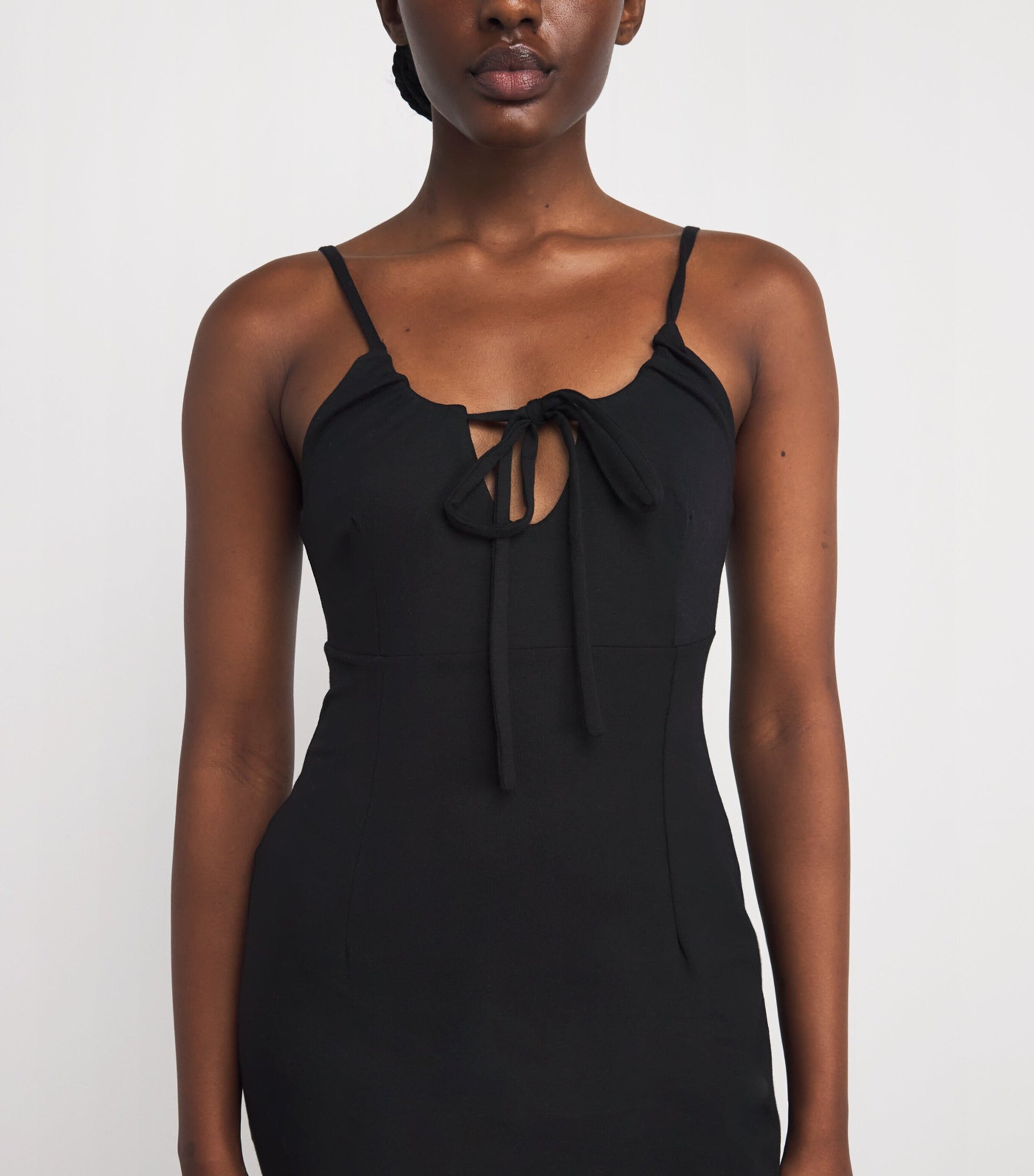 Nadine Mos Black Cotton Mazal Mini Slip Dress