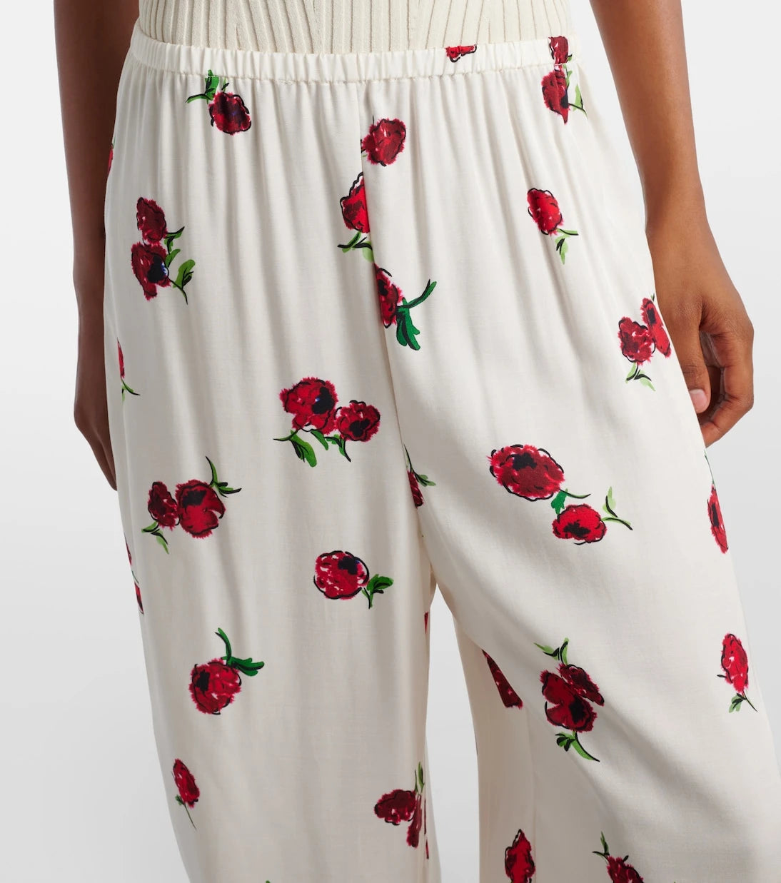 Khaite - Mindy printed twill wide-leg pants