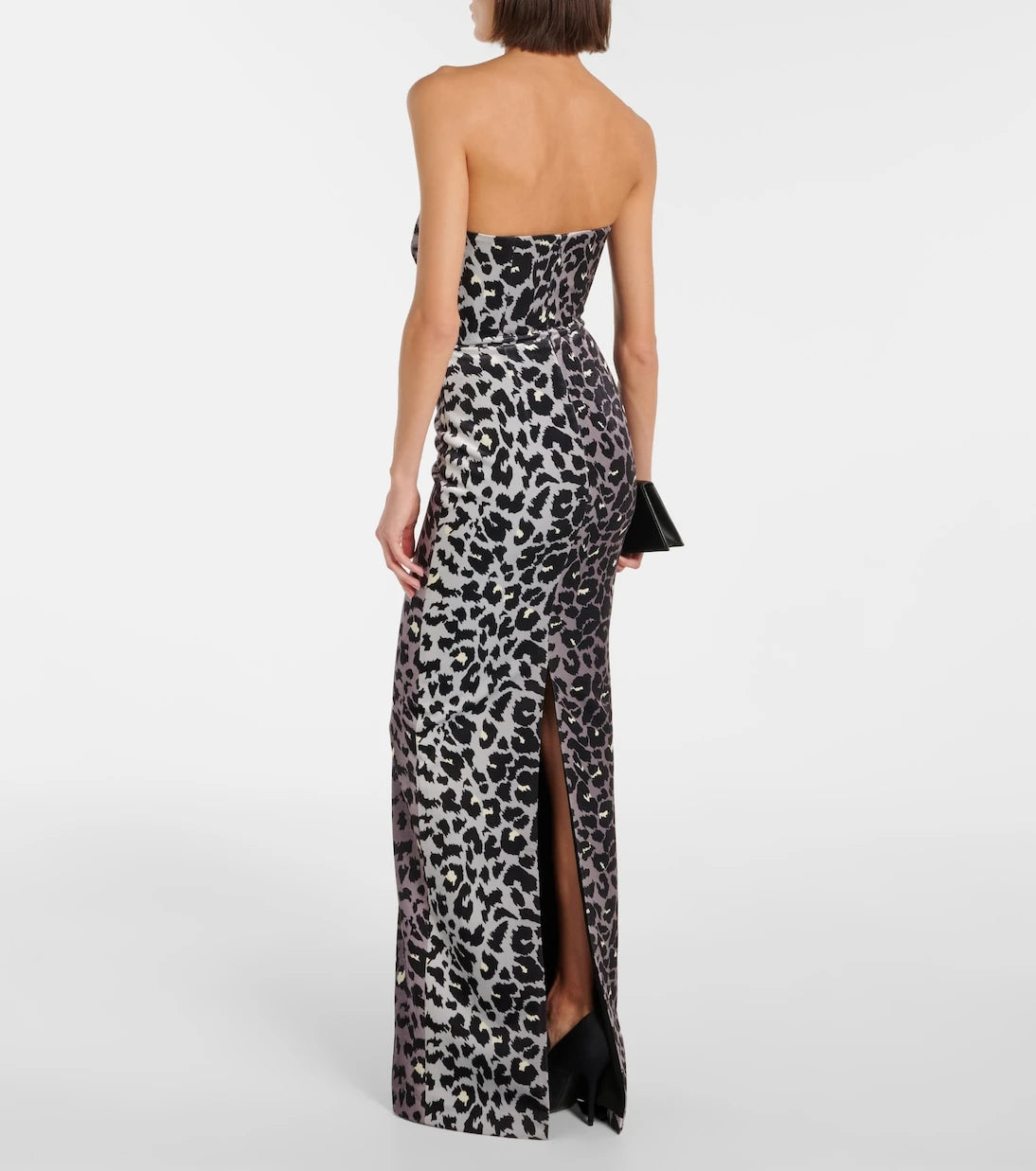 Alex Perry - Leopard-print strapless velvet gown
