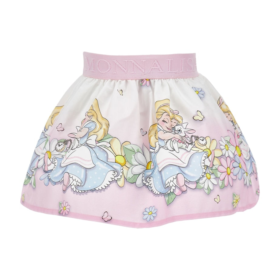 Monnalisa x Alice in Wonderland Cotton Skirt (3 Months - 3 Years)