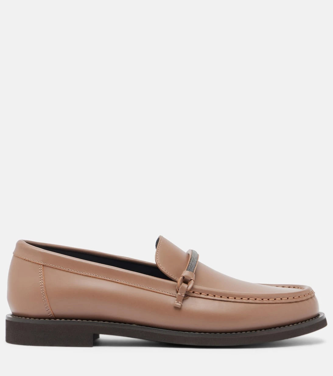 Brunello Cucinelli - Monili leather loafers