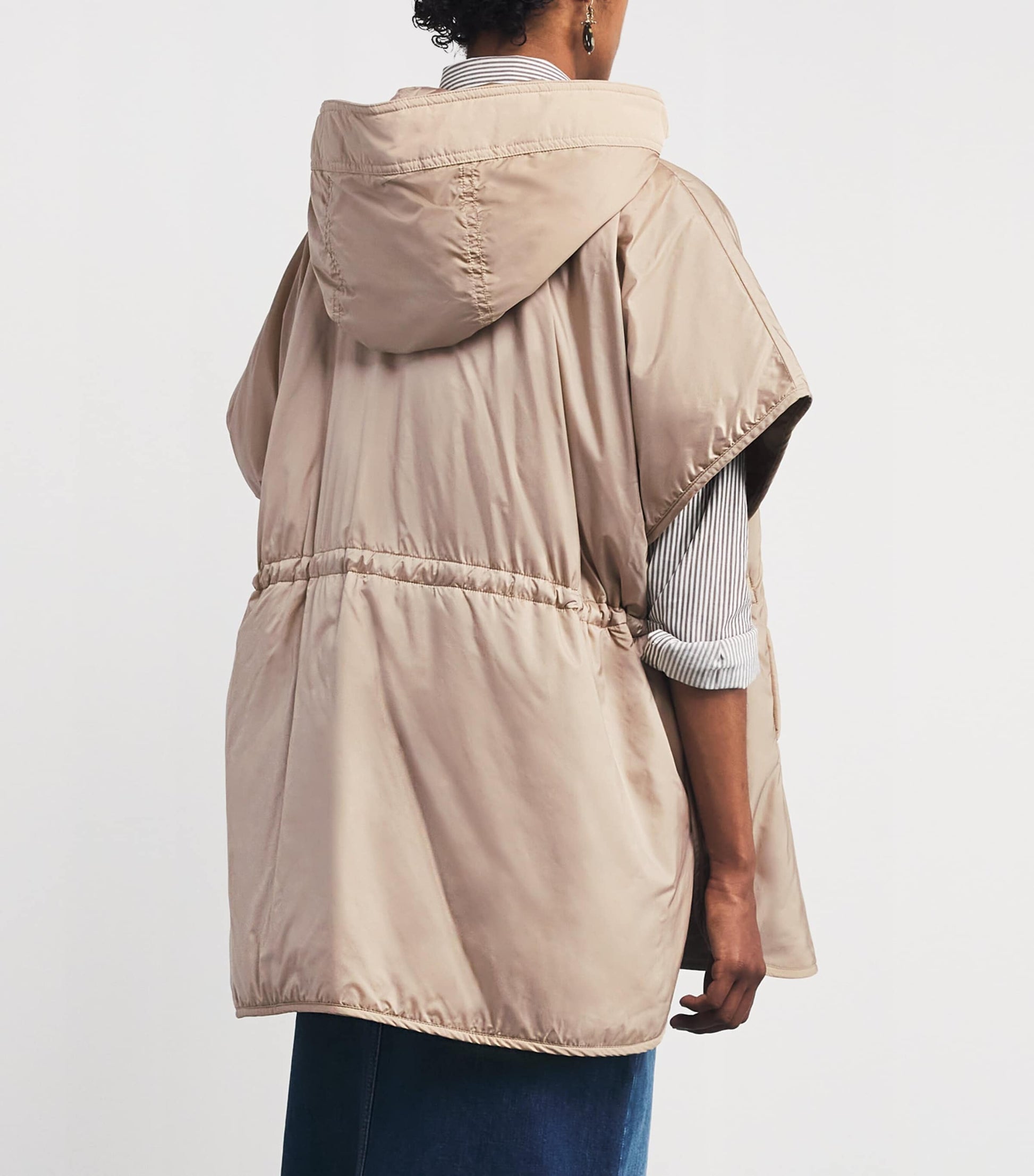 Weekend Max Mara Beige Reversible Padded Cape Jacket