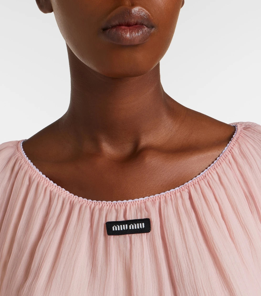 Miu Miu - Layered silk chiffon crop top
