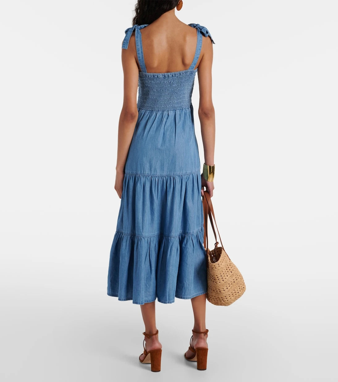 Veronica Beard - Tola tiered cotton-blend midi dress