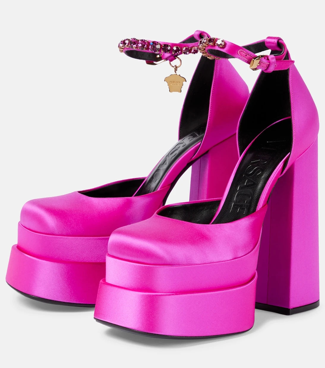 Versace - Medusa Aevitas satin platform pumps