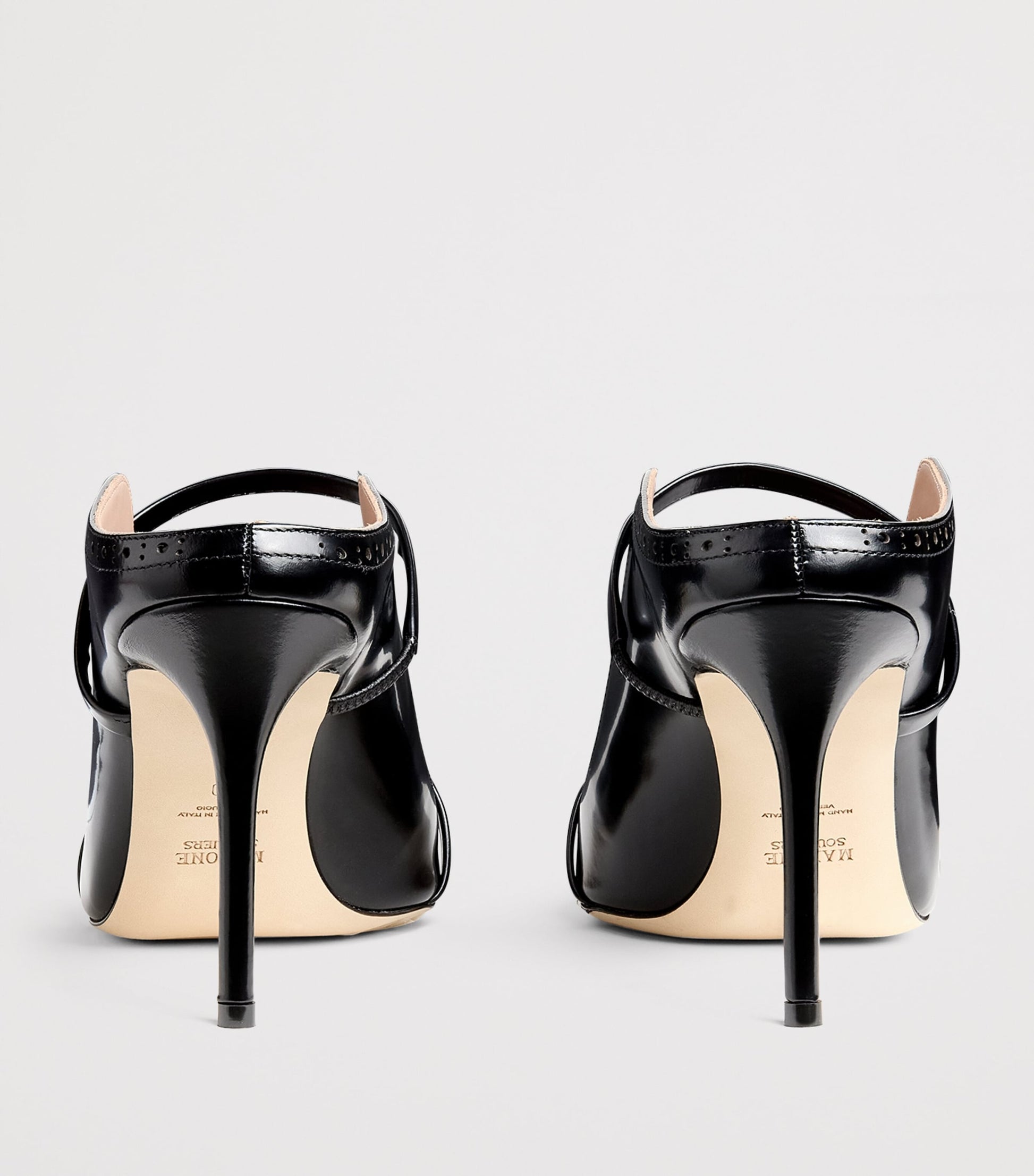 Malone Souliers Black Leather Maureen Mules 85