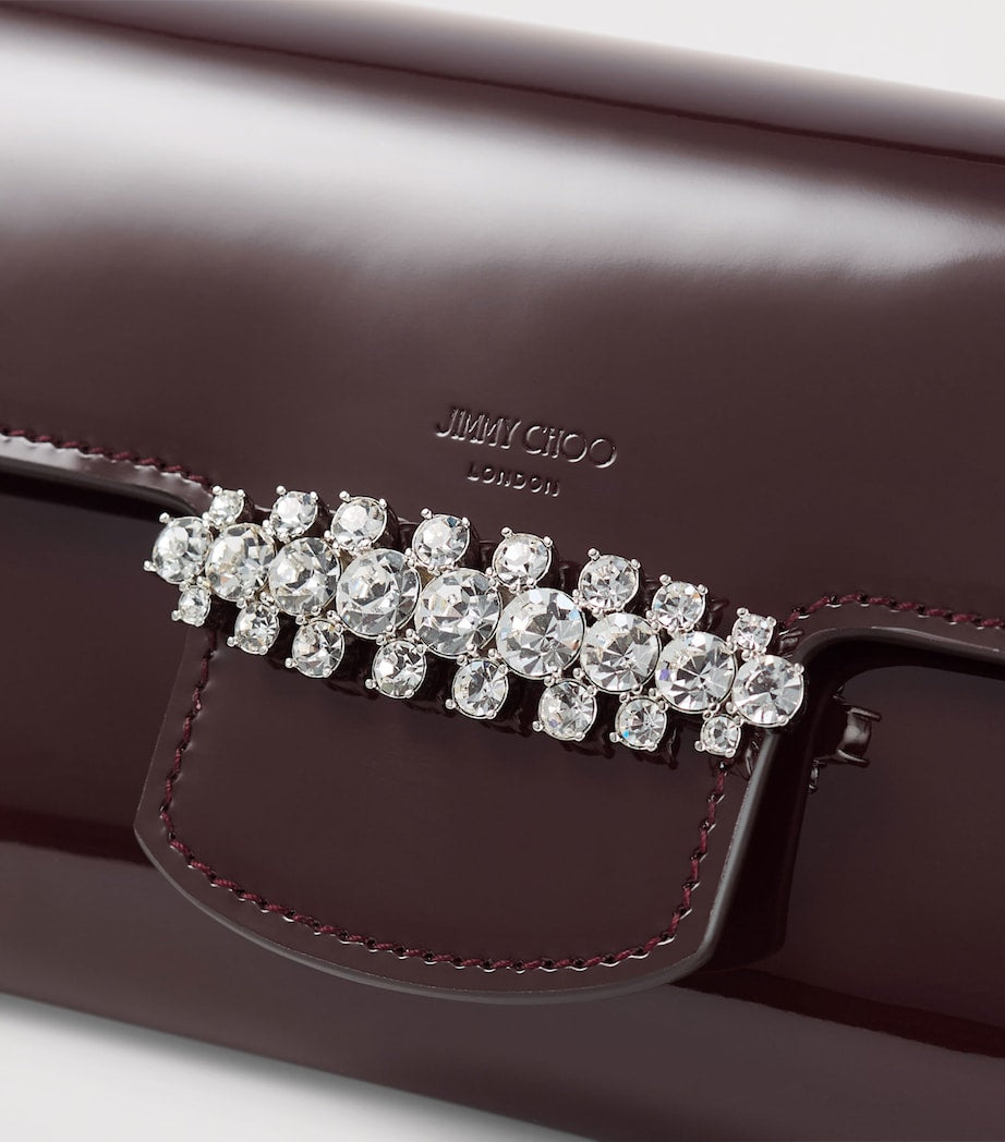 Jimmy Choo Burgundy Bing Patent Leather Wallet-On-Chain