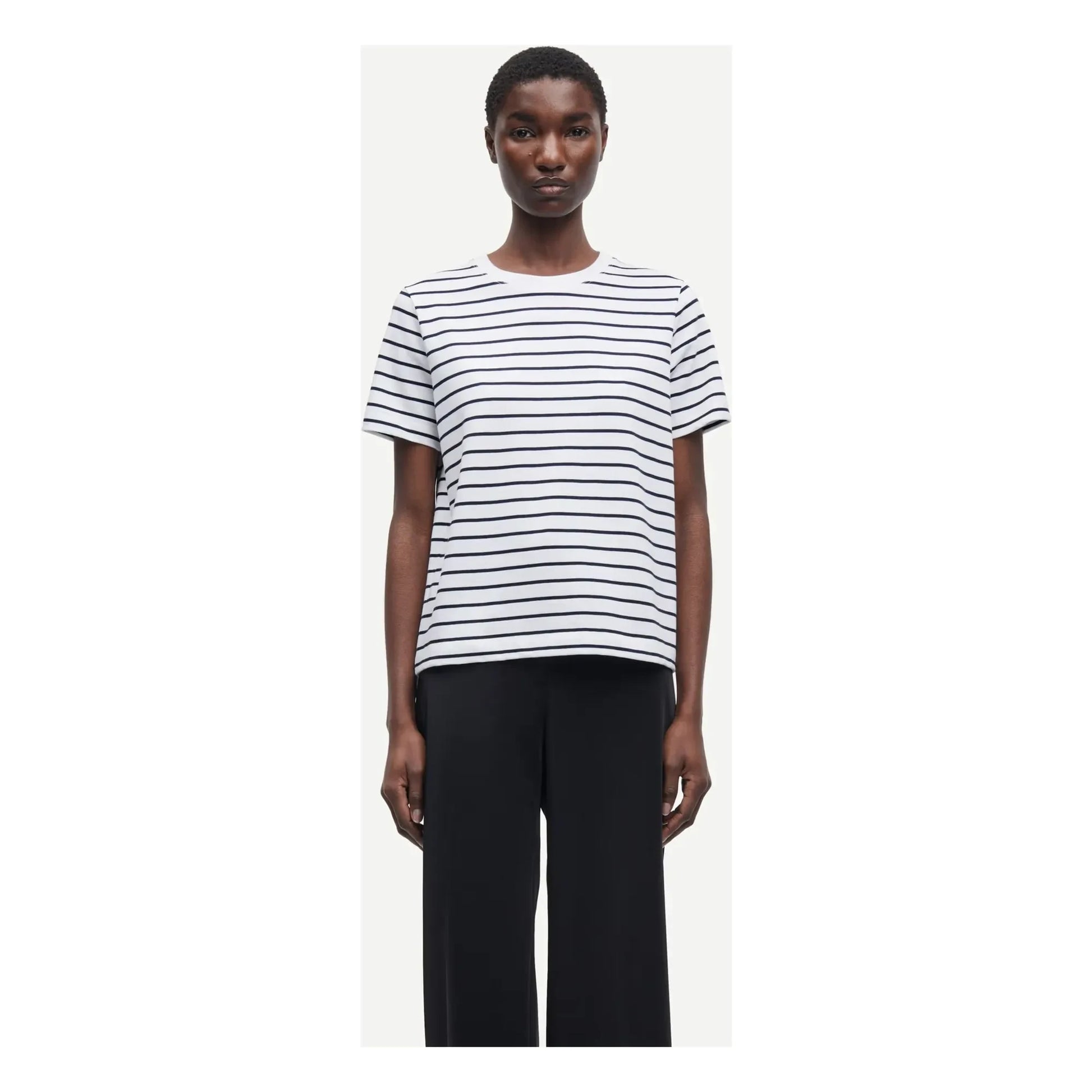 Samsoe Samsoe - Camino Stripes Organic Cotton T-shirt | White