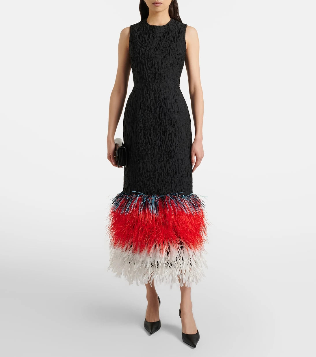 Roksanda - Zua feather-trimmed midi dress