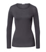 Black Cotton Seamless Long-Sleeve Top