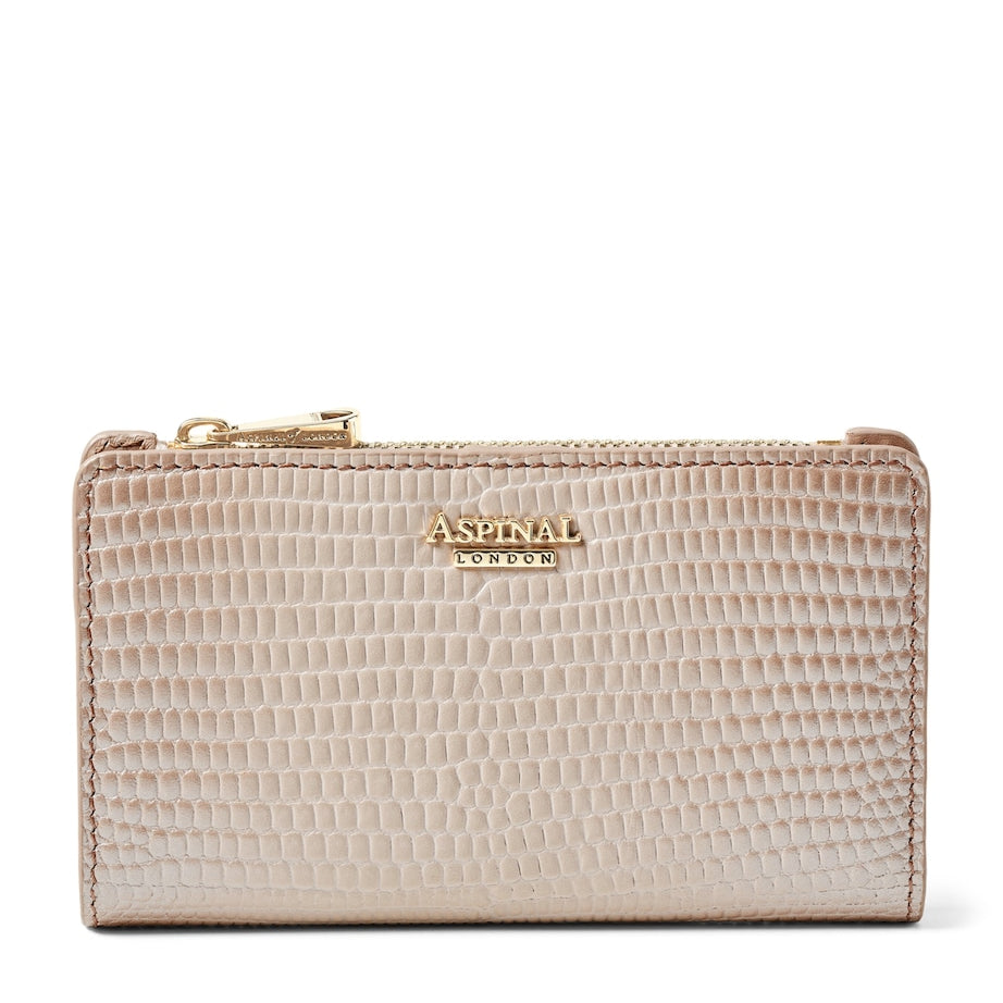 Aspinal Of London Neutral Patent Leather Mayfair Wallet