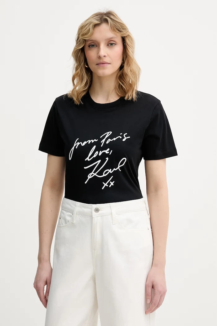 Karl Lagerfeld kadın pamuklu tişört