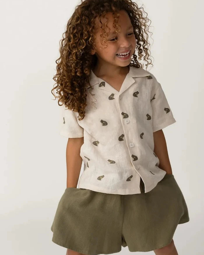 Keten Çocuk Gömleği Donsje Deccie Shirt Frogs
