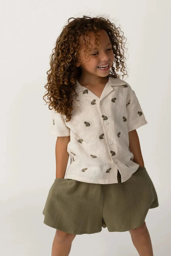 Детска риза с лен Donsje Deccie Shirt Frogs